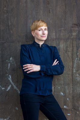 Anna Bromley, artist and curator, photographed by Sandy Volz. 