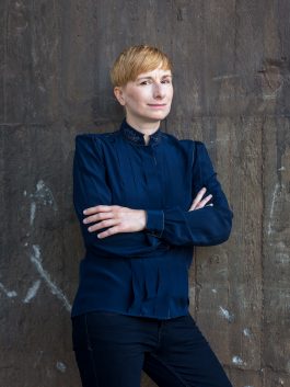 Anna Bromley, artist and curator, photographed by Sandy Volz. 